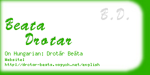 beata drotar business card